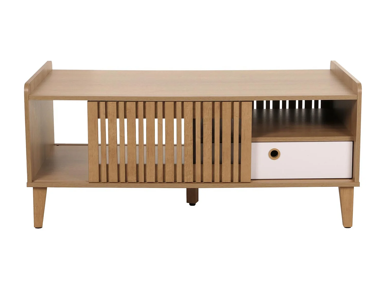 Table basse 2 compartiments bois blanche 114 x 59 x 52 cm 04_0008454