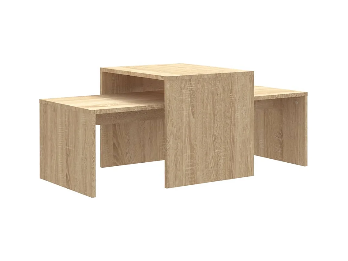 Ensemble de deux tables bois beige 100 x 48 x 40 cm DEC031269