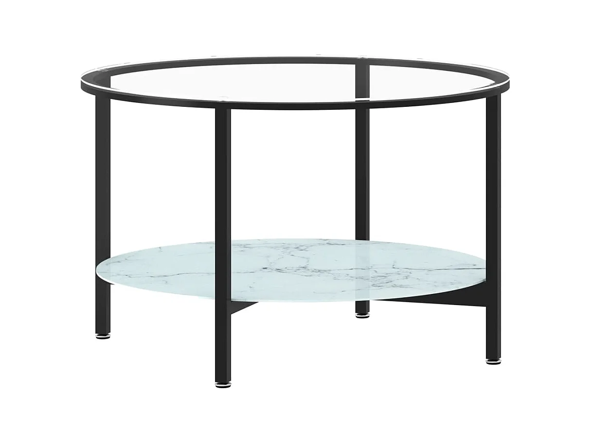 Table basse 70 cm verre blanche 70 x 70 x 46 cm DEC032584