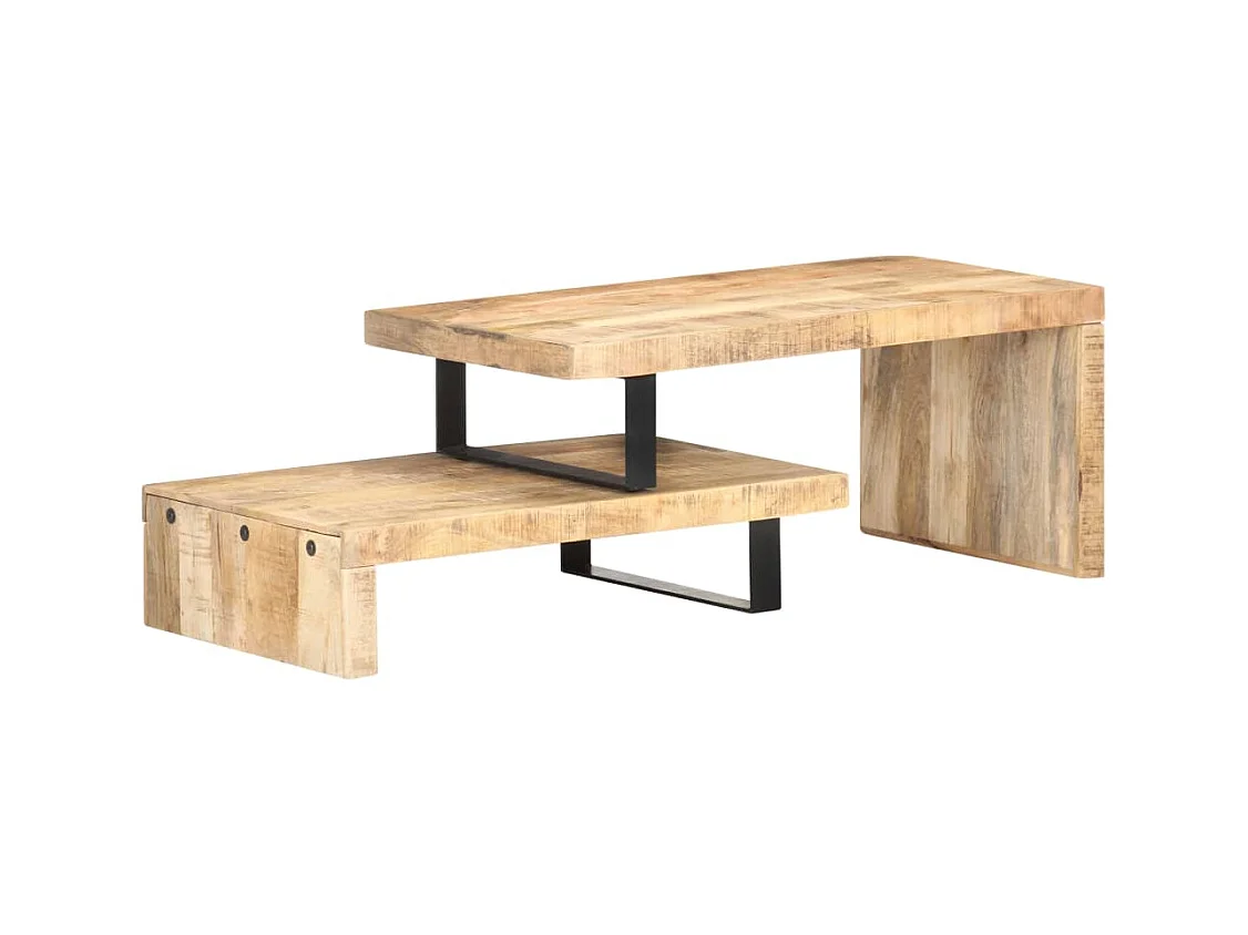 Ensemble de deux table bois marron 90 x 50 x 40 cm DEC031238