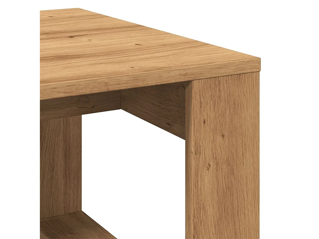 Table d'appoint table basse bois beige 50 x 50 x 35 cm DEC032379