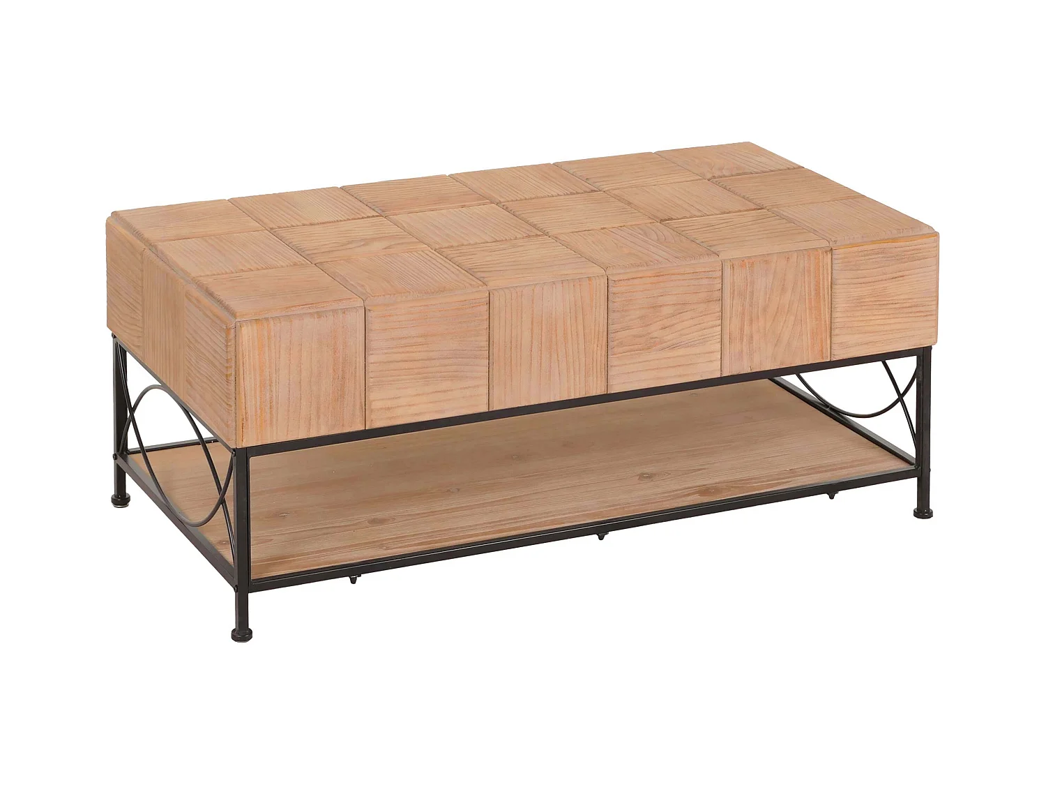 Table basse avec espace effet bois marron 72 x 36 x 132 cm 04_0008469