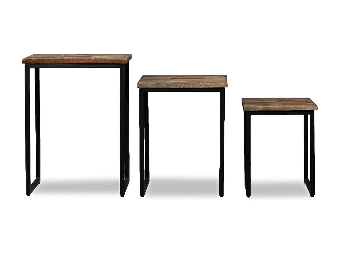 Ensemble de trois table marron 45 x 31 x 60 cm DEC031254