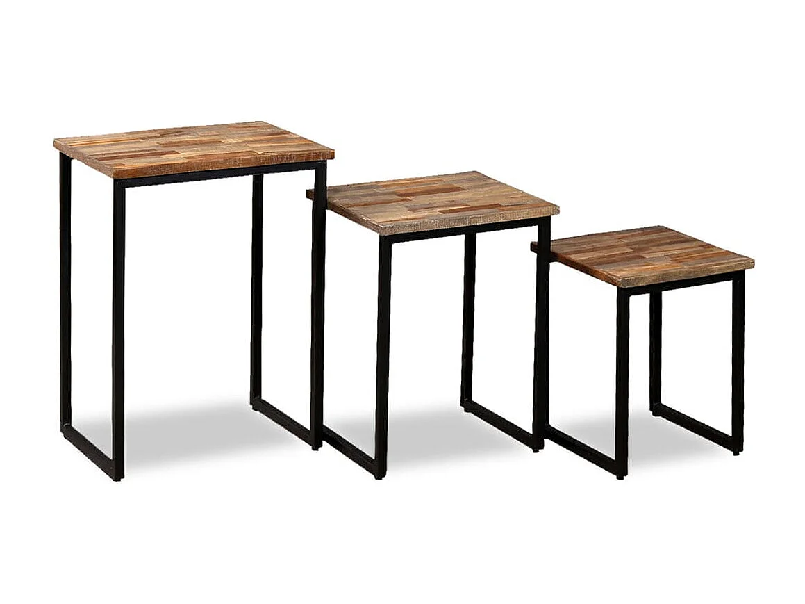 Ensemble de trois table marron 45 x 31 x 60 cm DEC031254