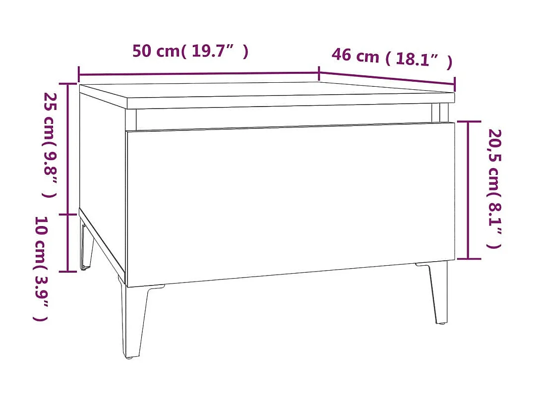 Table d'appoint table basse bois marron 50 x 46 x 35 cm DEC032390