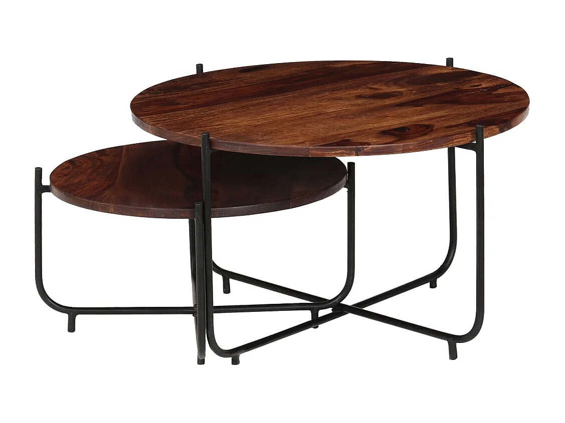 Ensemble de deux table marron 60 x 60 x 35 cm DEC031240