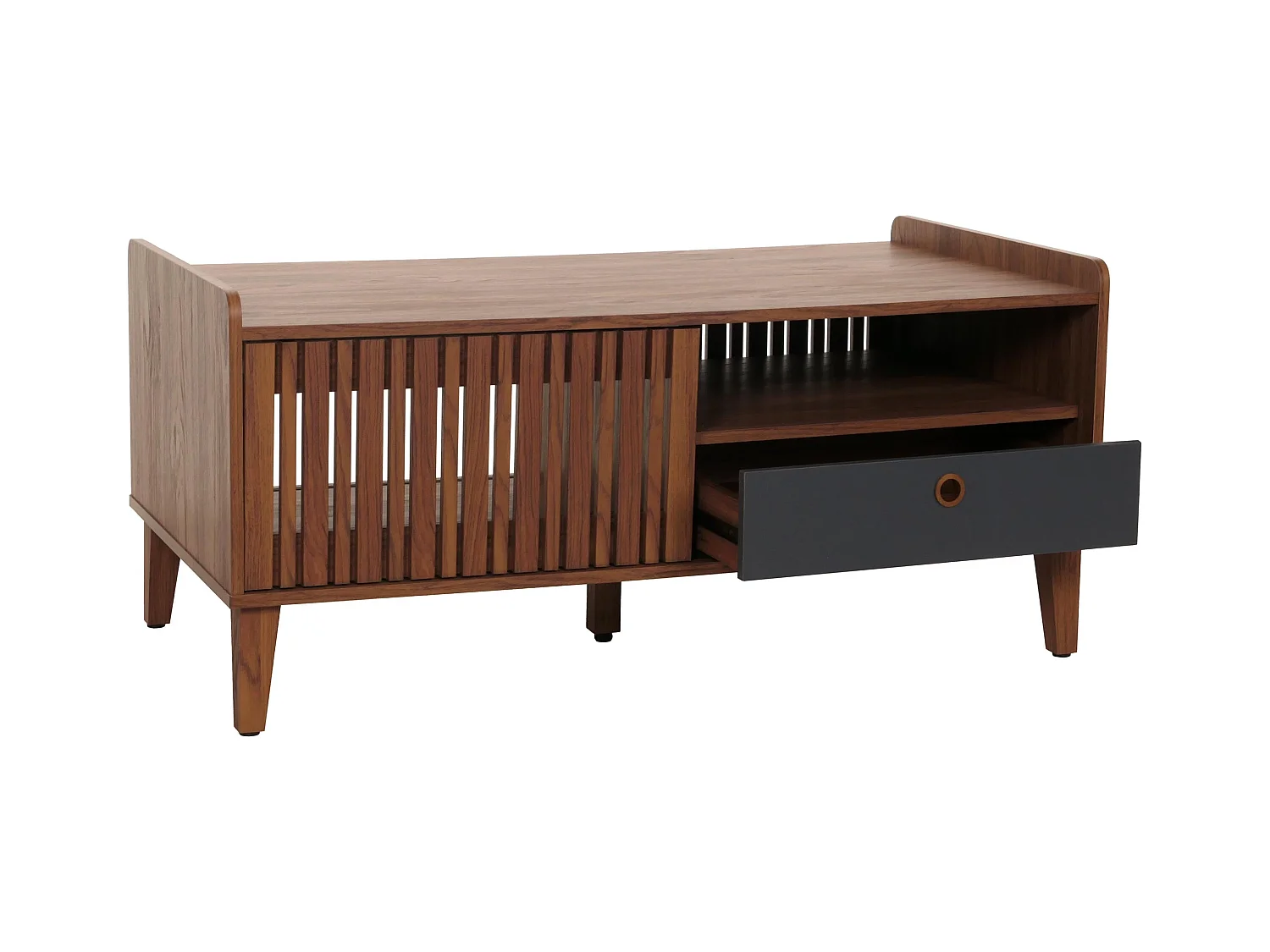 Table basse 2 compartiments bois marron 114 x 59 x 52 cm 04_0008456