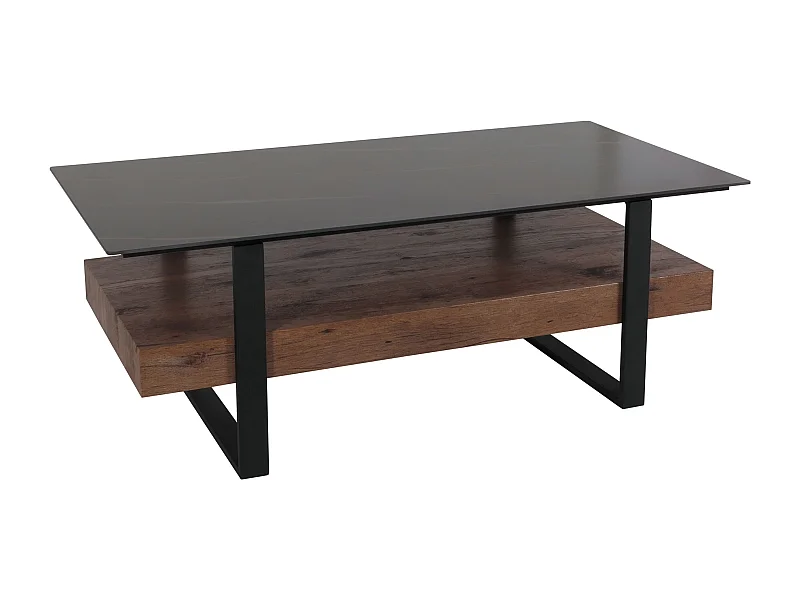 Table basse avec étagère effet bois marron 71 x 20 x 131 cm 04_0008444