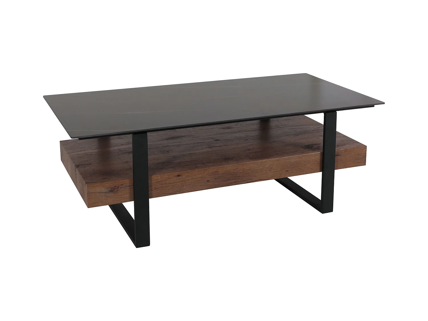Table basse avec étagère effet bois marron 71 x 20 x 131 cm 04_0008444