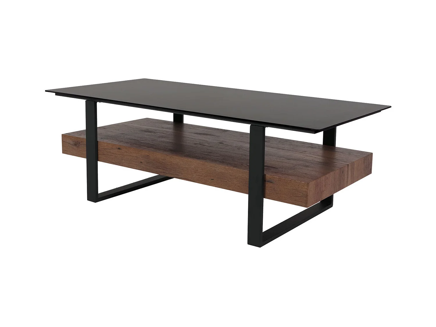 Table basse avec étagère effet bois marron 71 x 20 x 131 cm 04_0008444