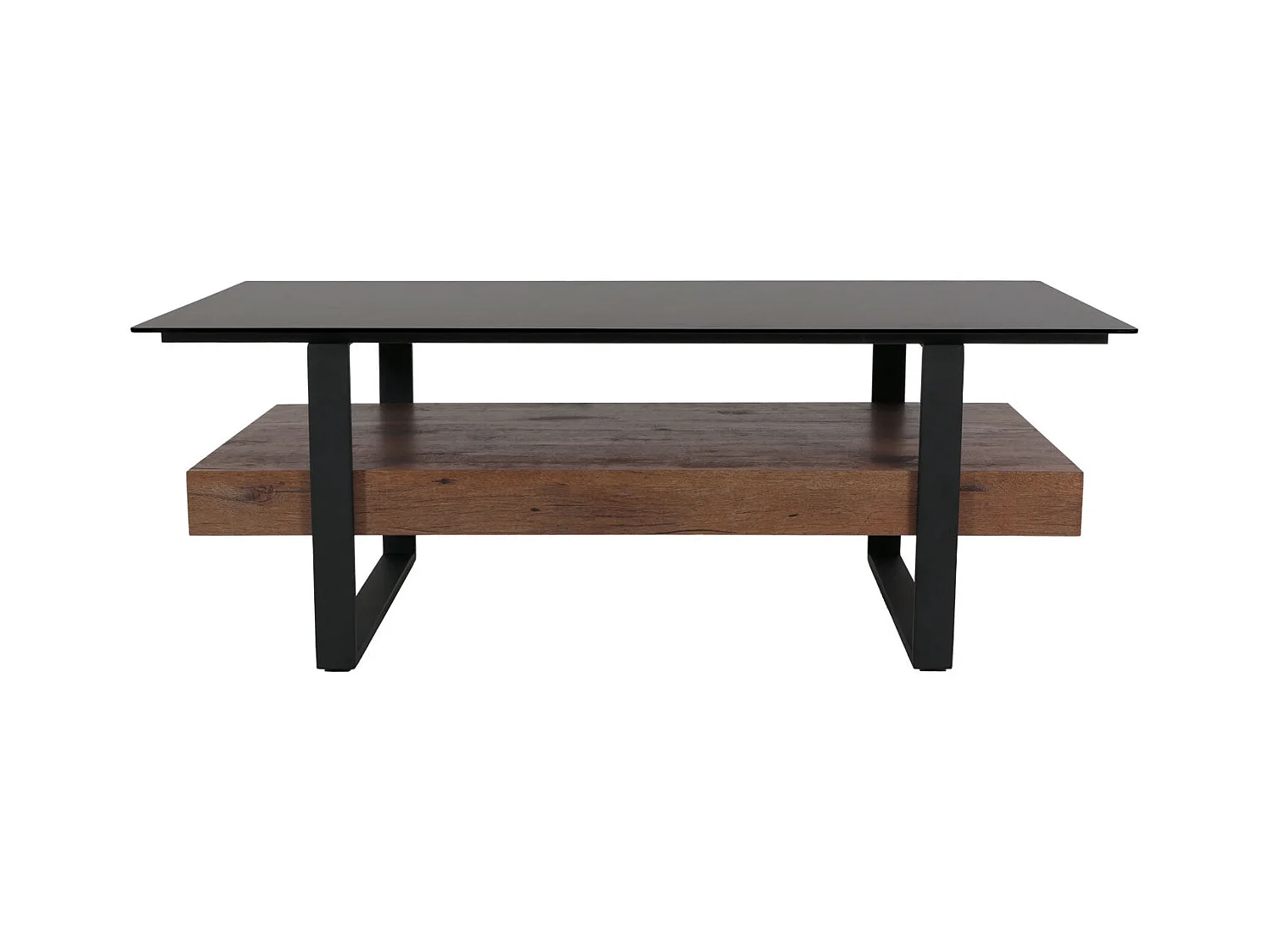 Table basse avec étagère effet bois marron 71 x 20 x 131 cm 04_0008444