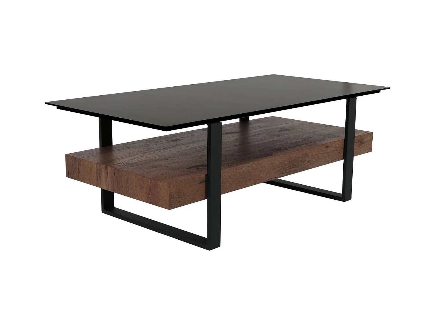 Table basse avec étagère effet bois marron 71 x 20 x 131 cm 04_0008444