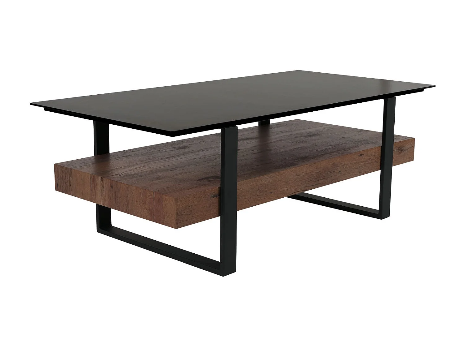 Table basse avec étagère effet bois marron 71 x 20 x 131 cm 04_0008444