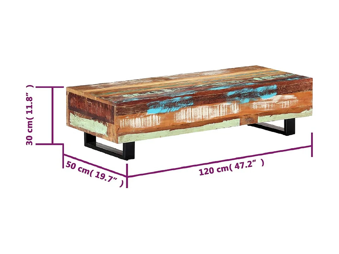 Table basse 120 x marron 120 x 50 x 30 cm DEC031480