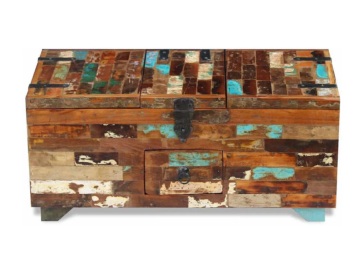 Coffre table basse en bois marron 80 x 40 x 35 cm DEC031229