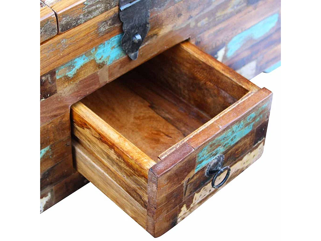 Coffre table basse en bois marron 80 x 40 x 35 cm DEC031229