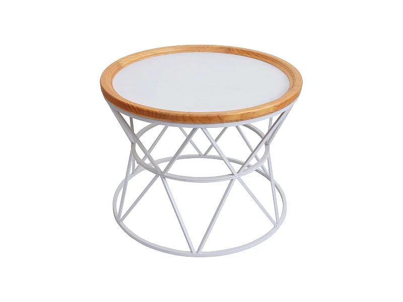 Table basse table d'appoint métal blanche 69 x 38 x 70 cm 04_0008470