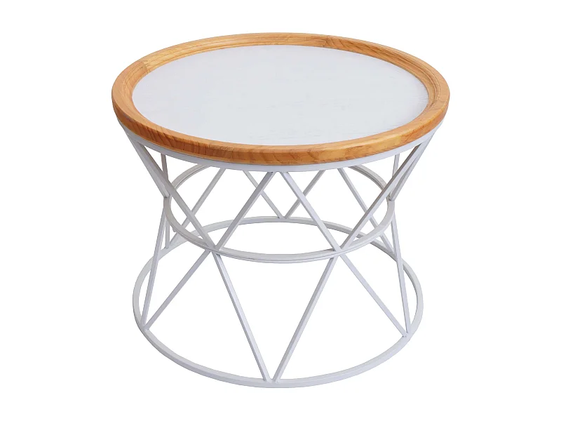 Table basse table d'appoint métal blanche 69 x 38 x 70 cm 04_0008470