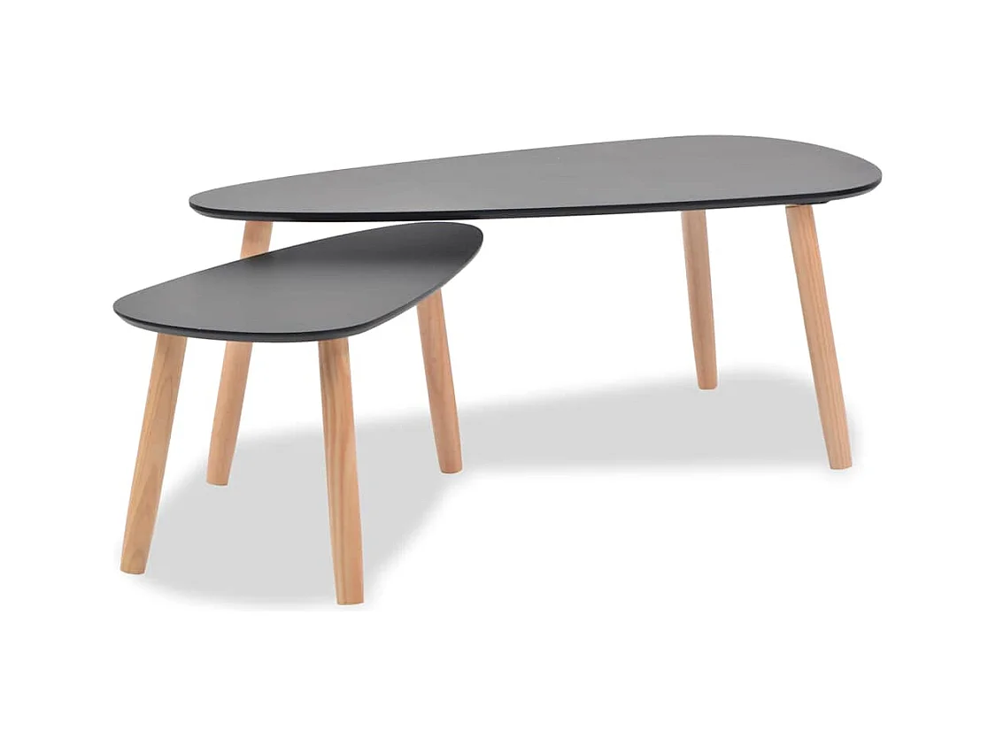 Ensemble de deux tables effet bois marron 100 x 50 x 40 cm DEC031262