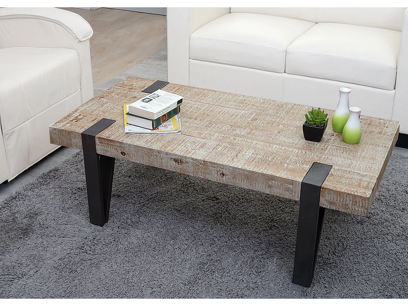 Table basse table de bois marron 120 x 60 x 40 cm 04_0005006