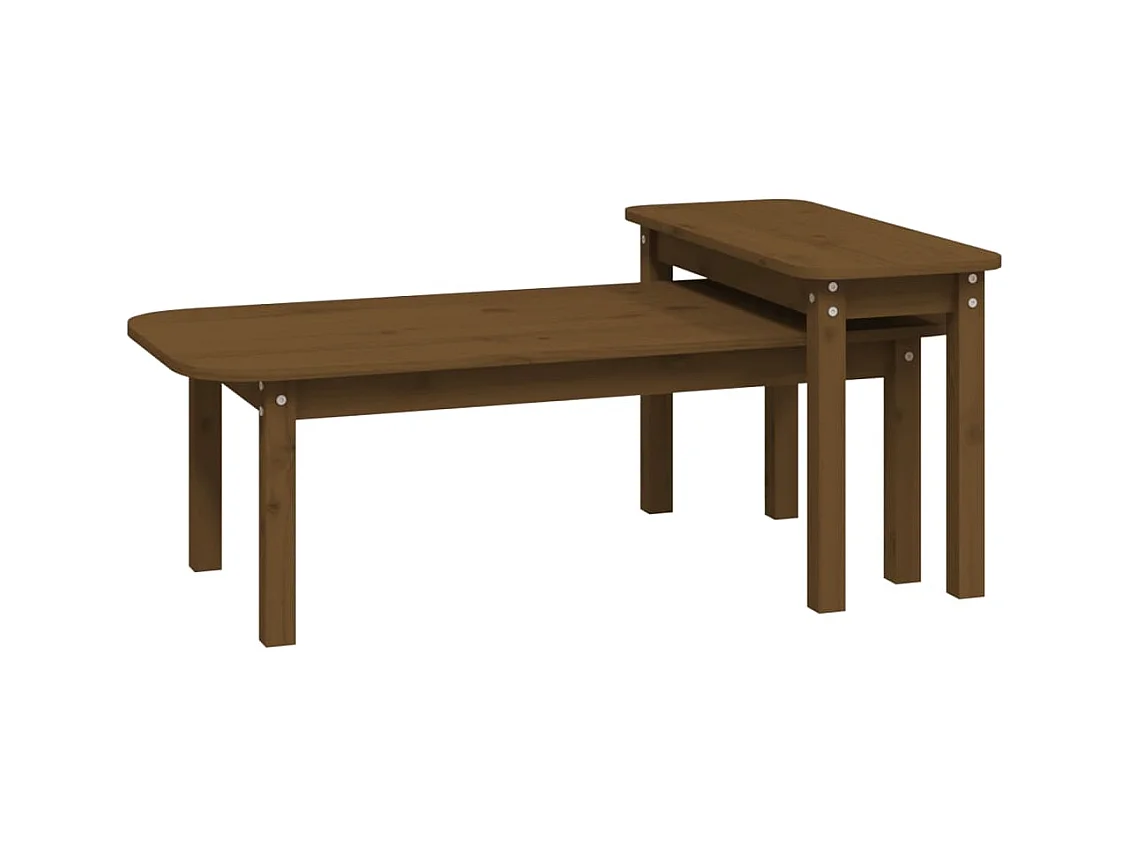 Ensemble de deux tables bois marron 110 x 50 x 35 cm DEC031265