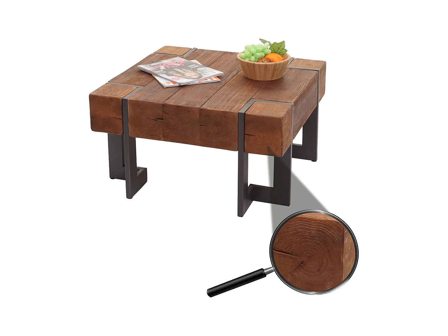 Table basse table de métal marron 78 x 23 x 79 cm 04_0008418