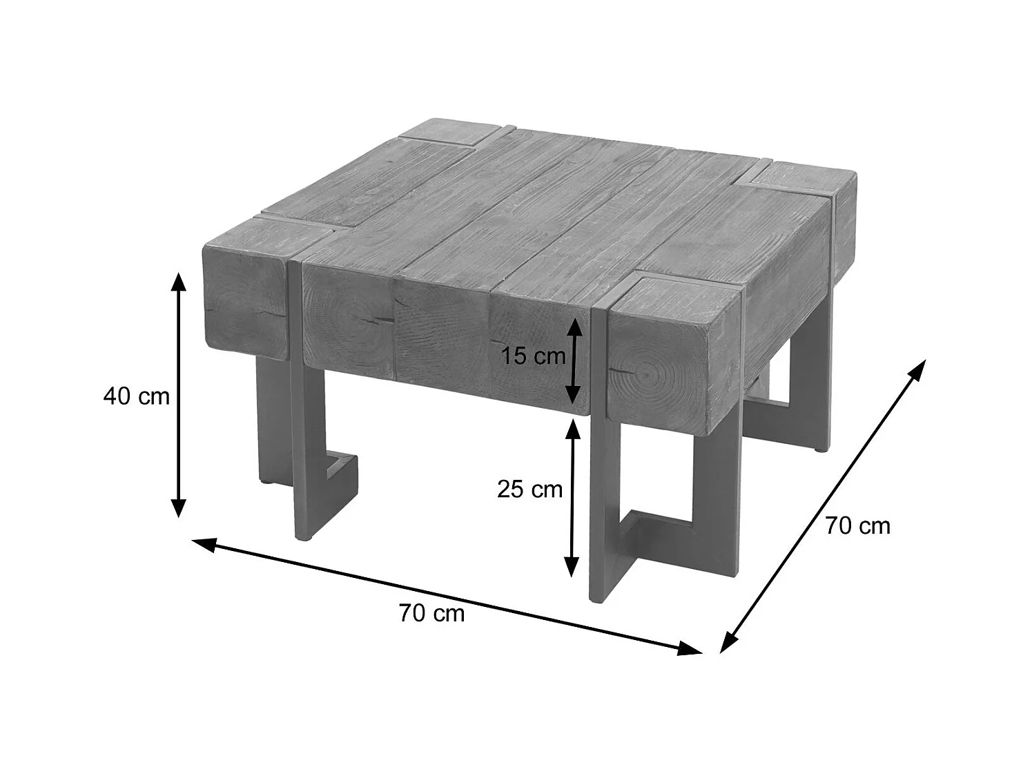 Table basse table de métal marron 78 x 23 x 79 cm 04_0008418