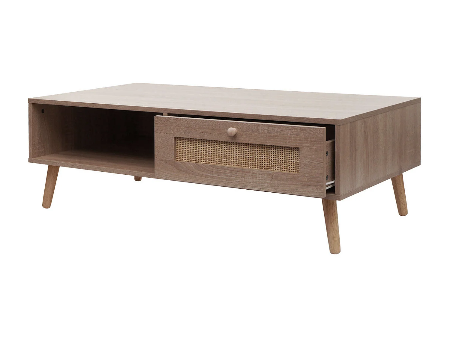 Table basse table d'appoint bois beige 76 x 11 x 121 cm 04_0008449