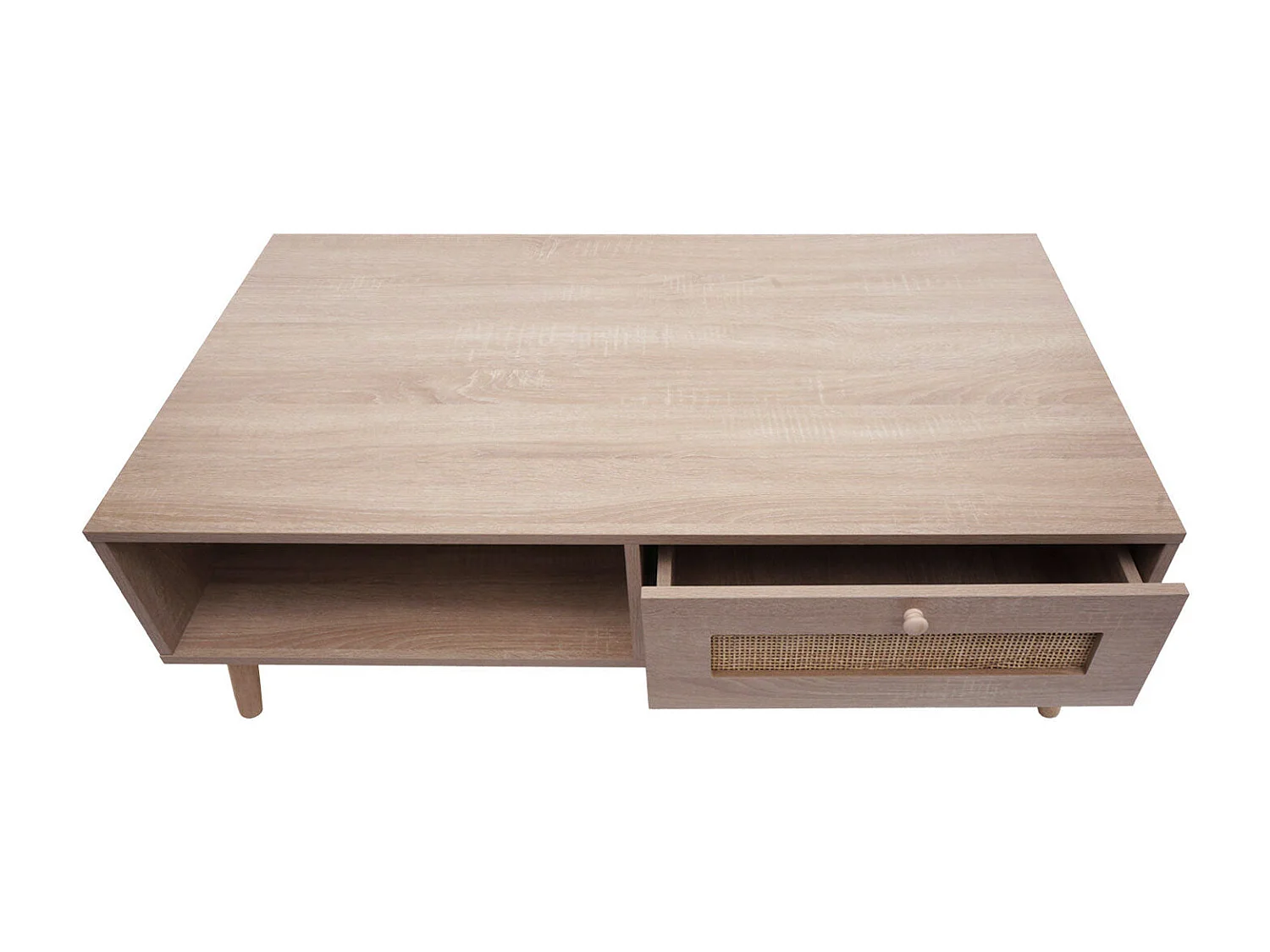Table basse table d'appoint bois beige 76 x 11 x 121 cm 04_0008449