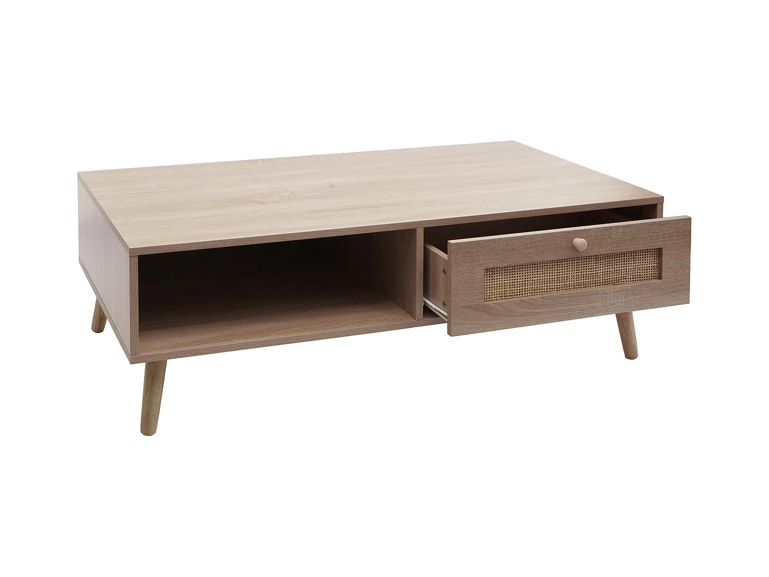 Table basse table d'appoint bois beige 76 x 11 x 121 cm 04_0008449