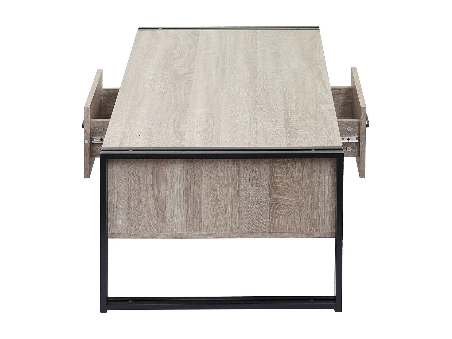 Table basse deux tiroirs métal beige 67 x 13 x 109 cm 04_0008424