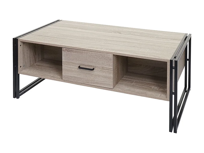 Table basse deux tiroirs métal beige 67 x 13 x 109 cm 04_0008424