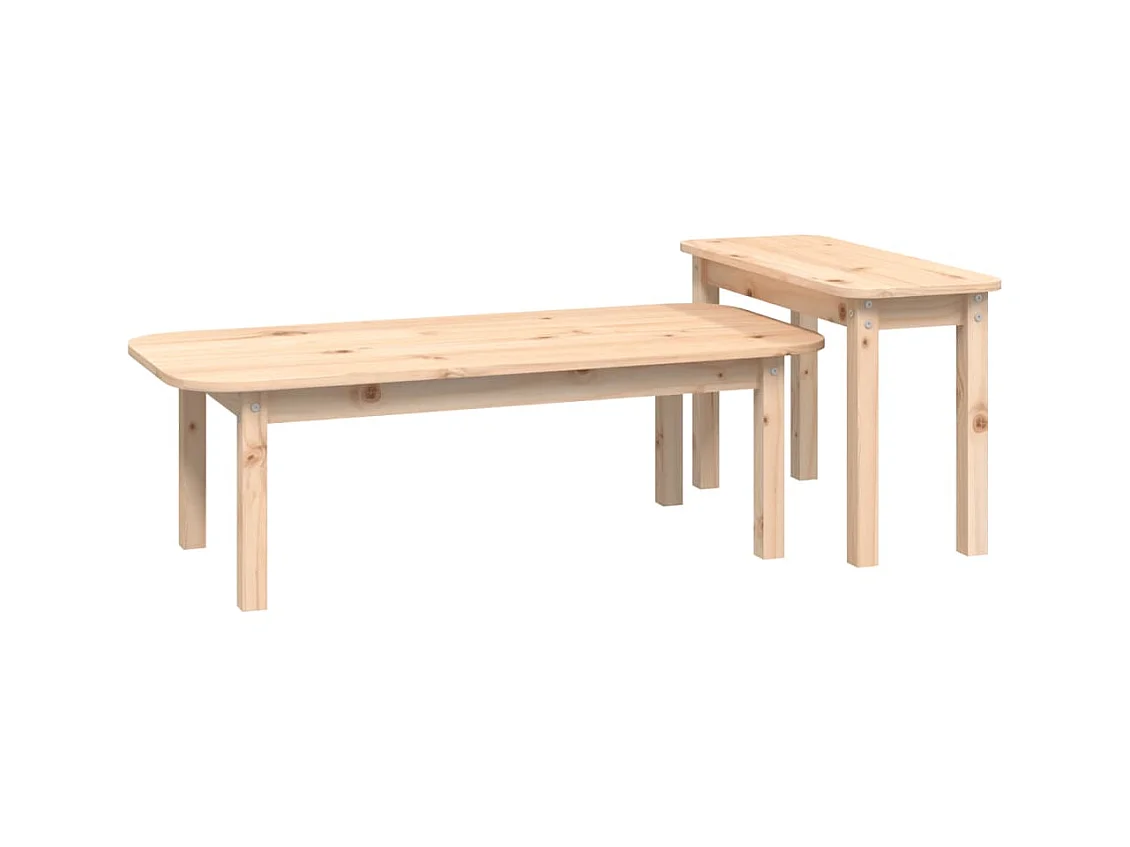 Ensemble de deux tables bois marron 110 x 50 x 35 cm DEC031263