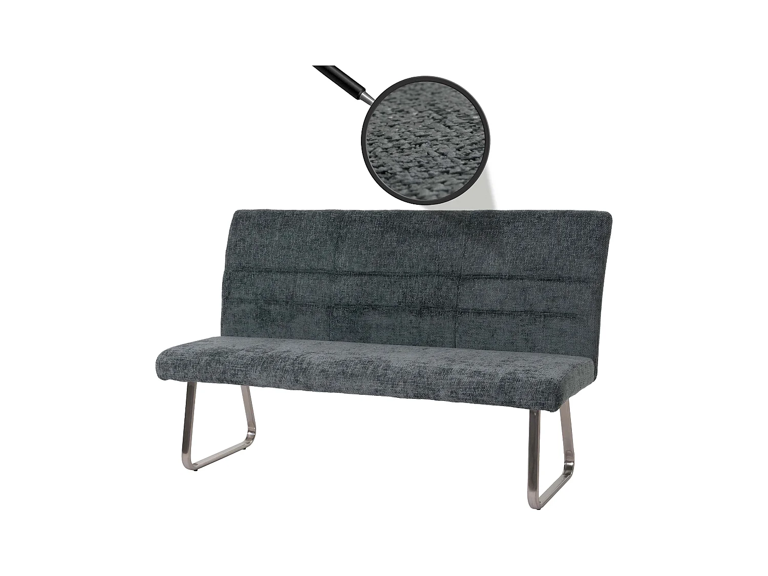 Banc canapé de salle argenté 65 x 33 x 163 cm 04_0005815