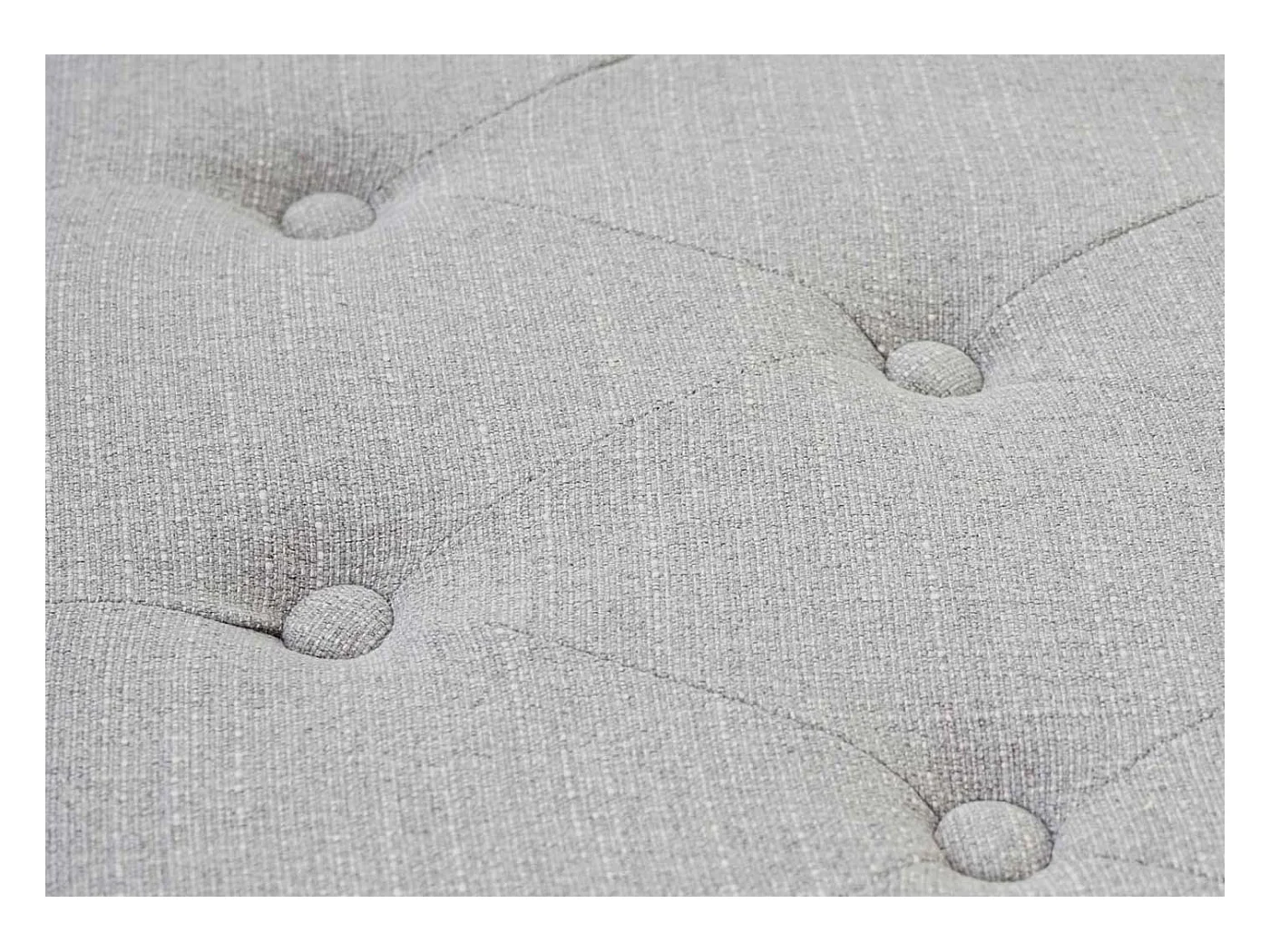 Banc capitonné chesterfield tabouret tissu grise 77 x 47 x 39 cm 04_0003731