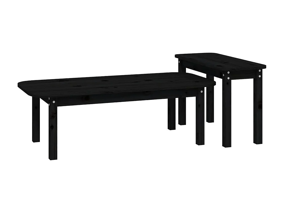 Ensemble de deux tables bois marron 110 x 50 x 35 cm DEC031266