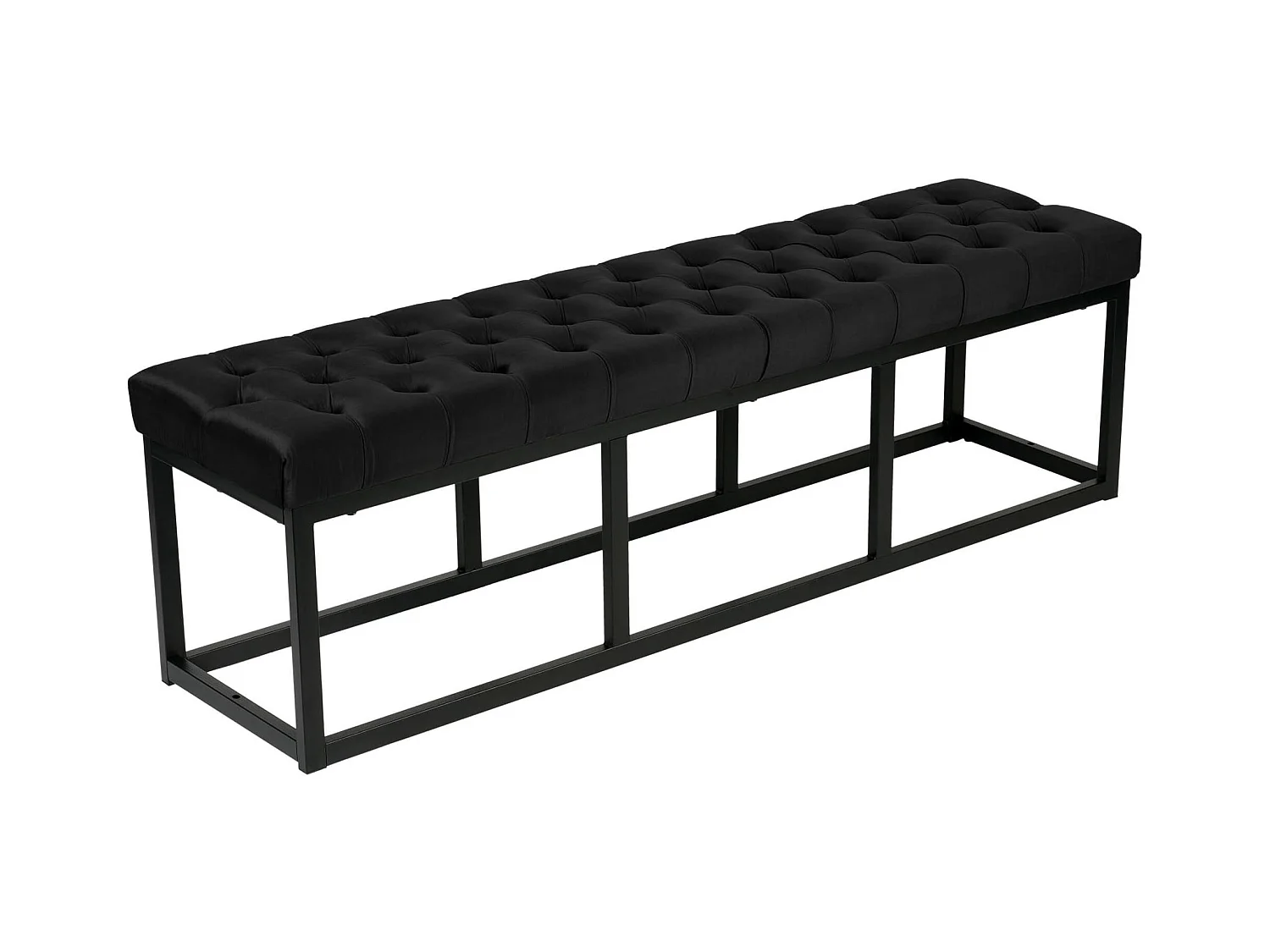 Banquette capitonné bout de métal argentée 150 x 37 x 42 cm BAN10113