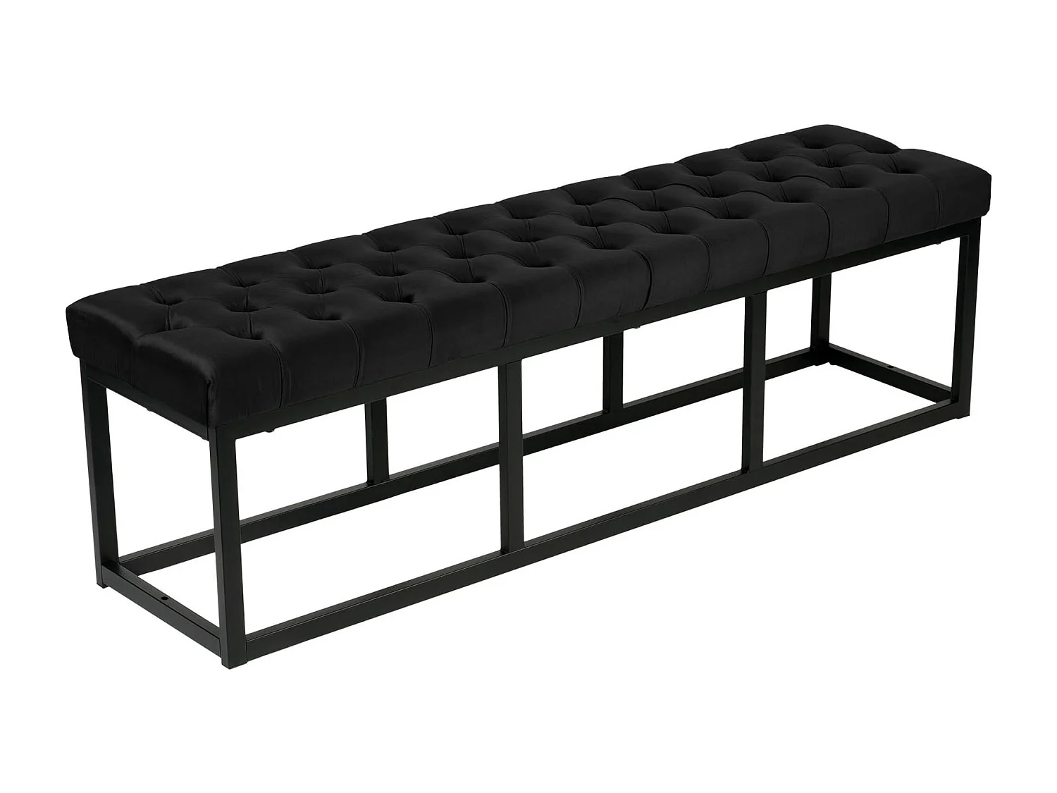 Banquette capitonné bout de métal argentée 150 x 37 x 42 cm BAN10113