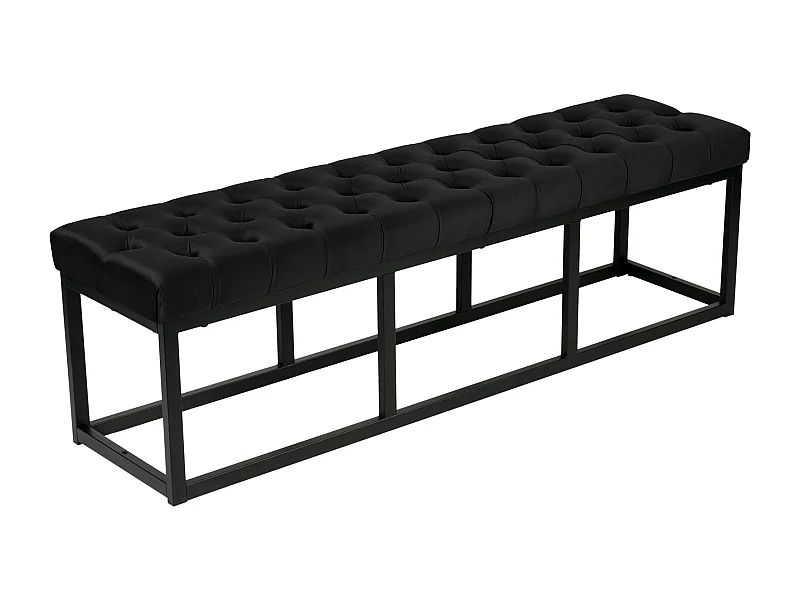 Banquette capitonné bout de métal argentée 150 x 37 x 42 cm BAN10113