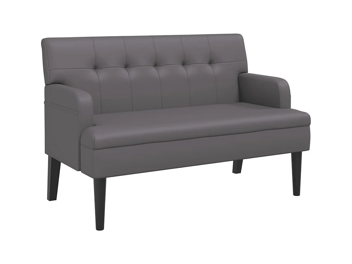 Banquette banc avec dossier PVC grise 112 x 65.5 x 75 cm DEC024644