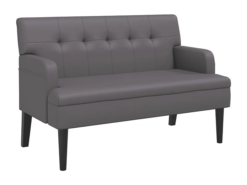 Banquette banc avec dossier PVC grise 112 x 65.5 x 75 cm DEC024644