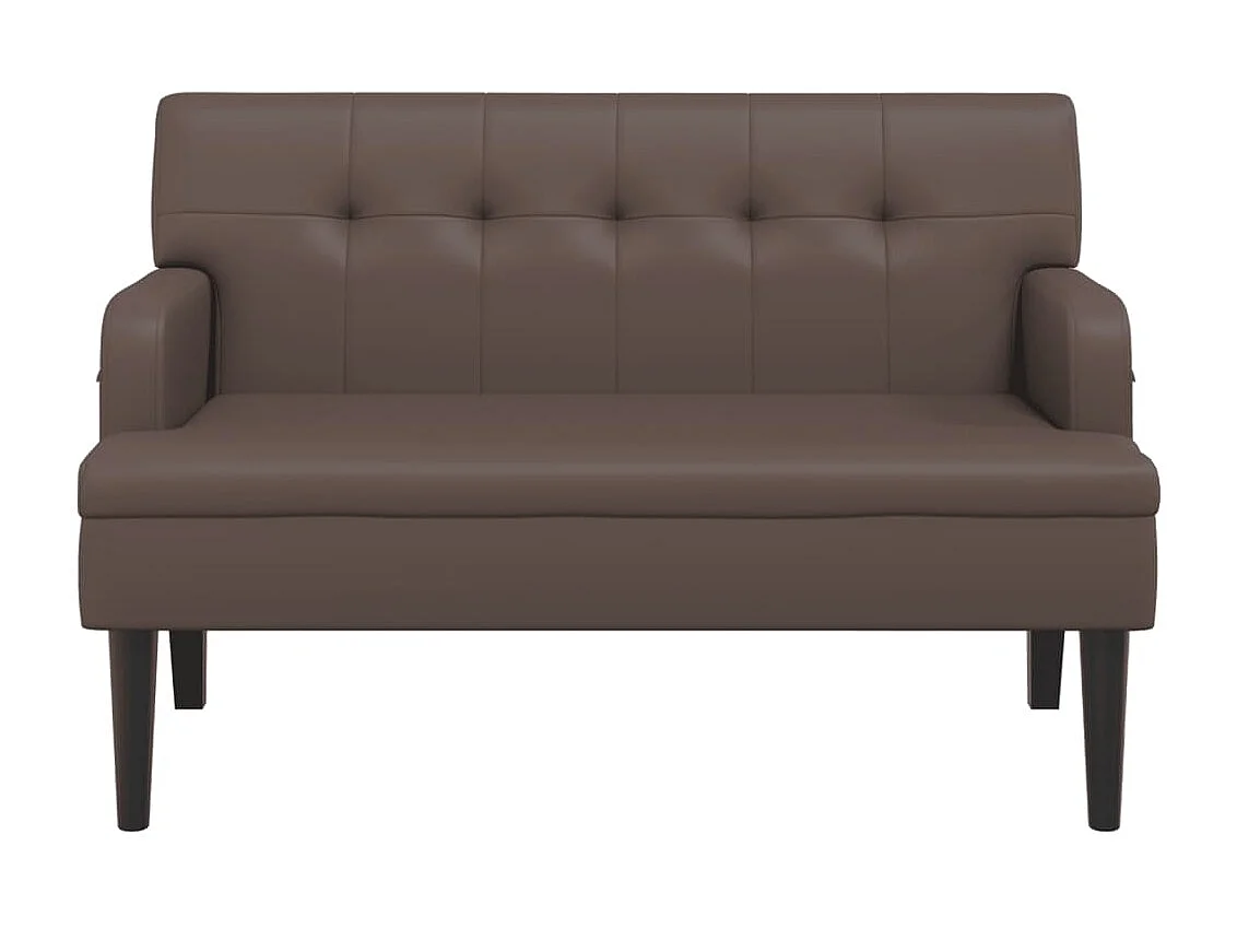 Banquette banc avec dossier PVC marron 112 x 65.5 x 75 cm DEC024650