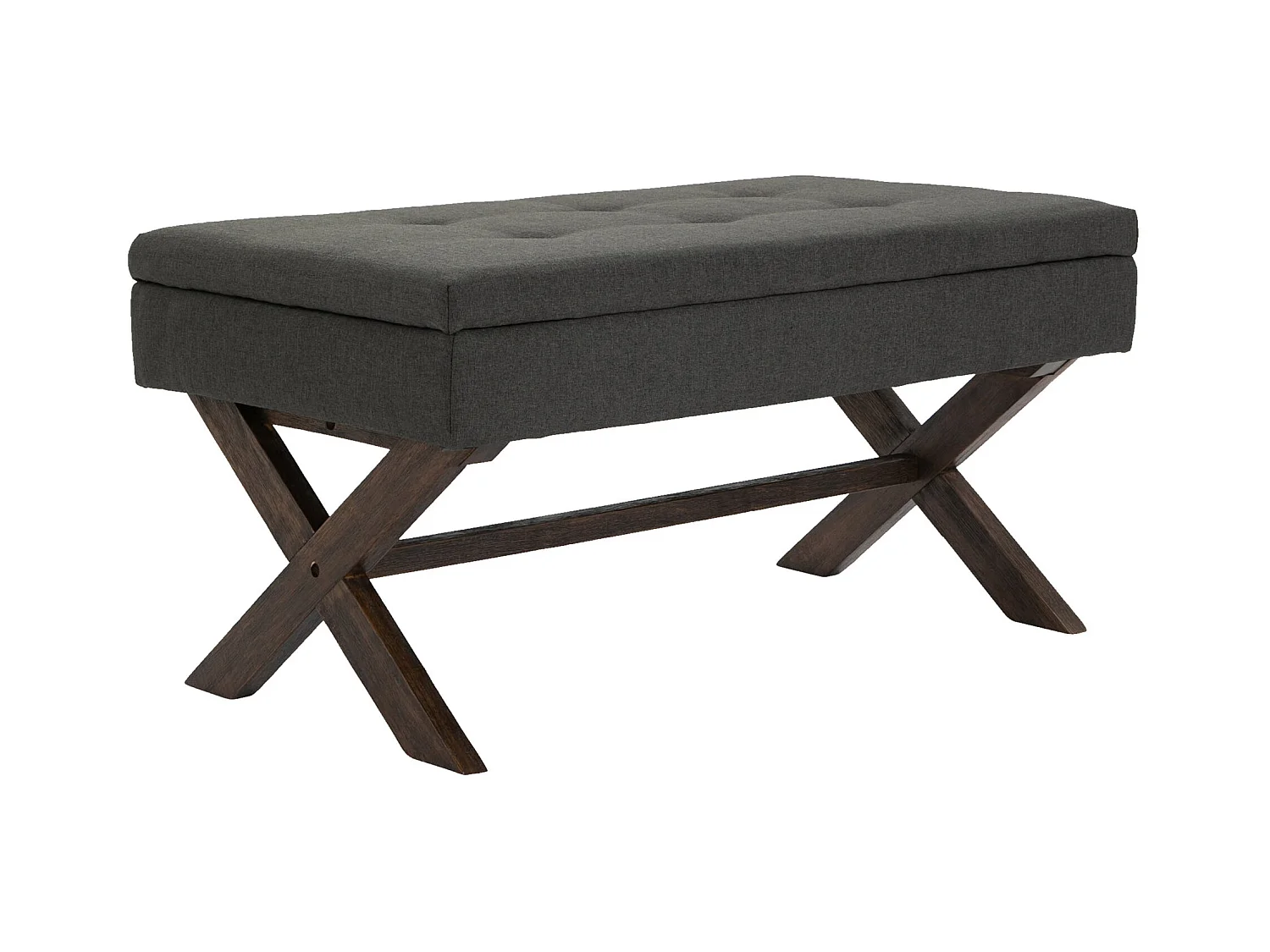 Banquette bout de lit tissu grise 98 x 57 x 51 cm 10_0003655