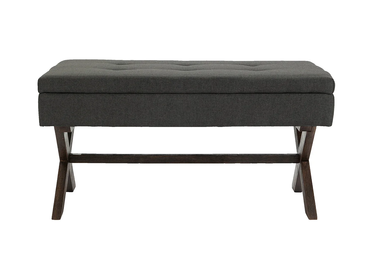 Banquette bout de lit tissu grise 98 x 57 x 51 cm 10_0003655