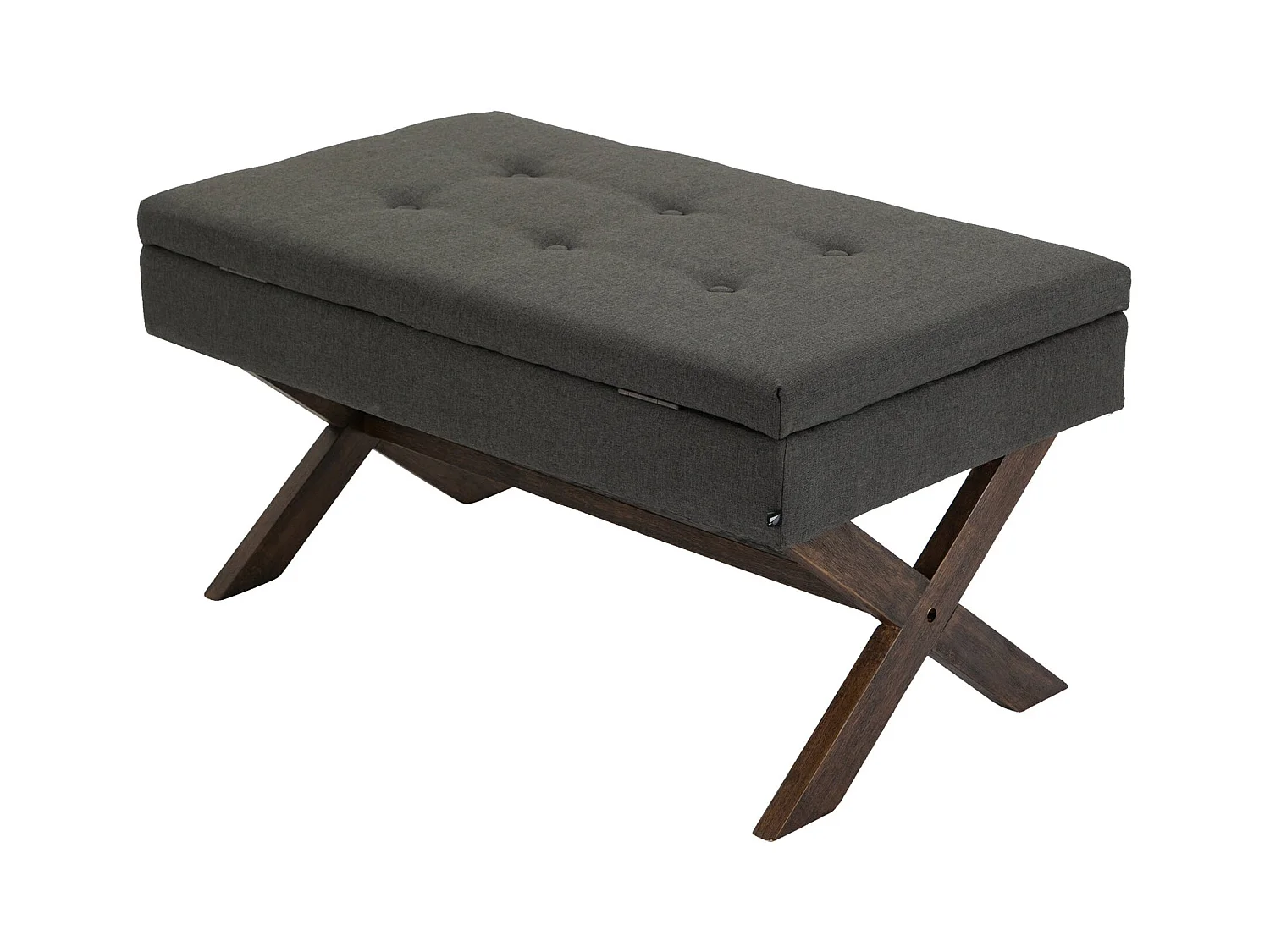 Banquette bout de lit tissu grise 98 x 57 x 51 cm 10_0003655