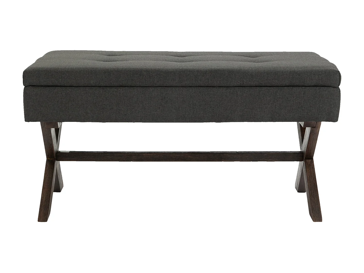 Banquette bout de lit tissu grise 98 x 57 x 51 cm 10_0003655