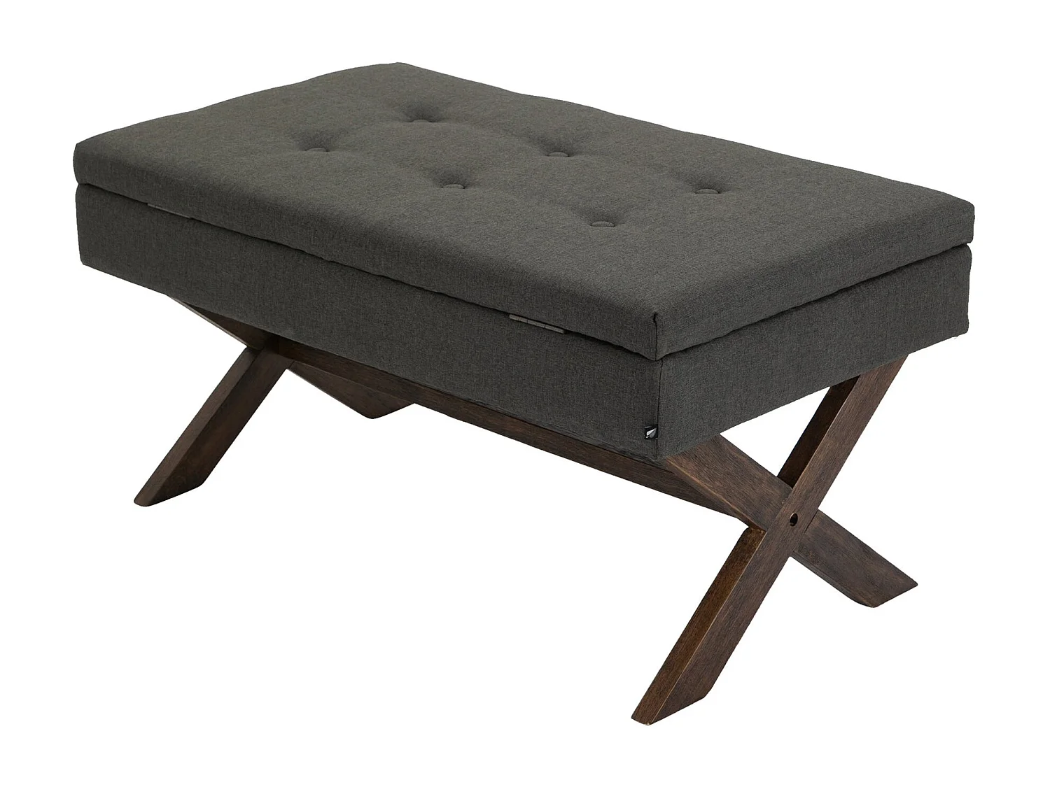 Banquette bout de lit tissu grise 98 x 57 x 51 cm 10_0003655