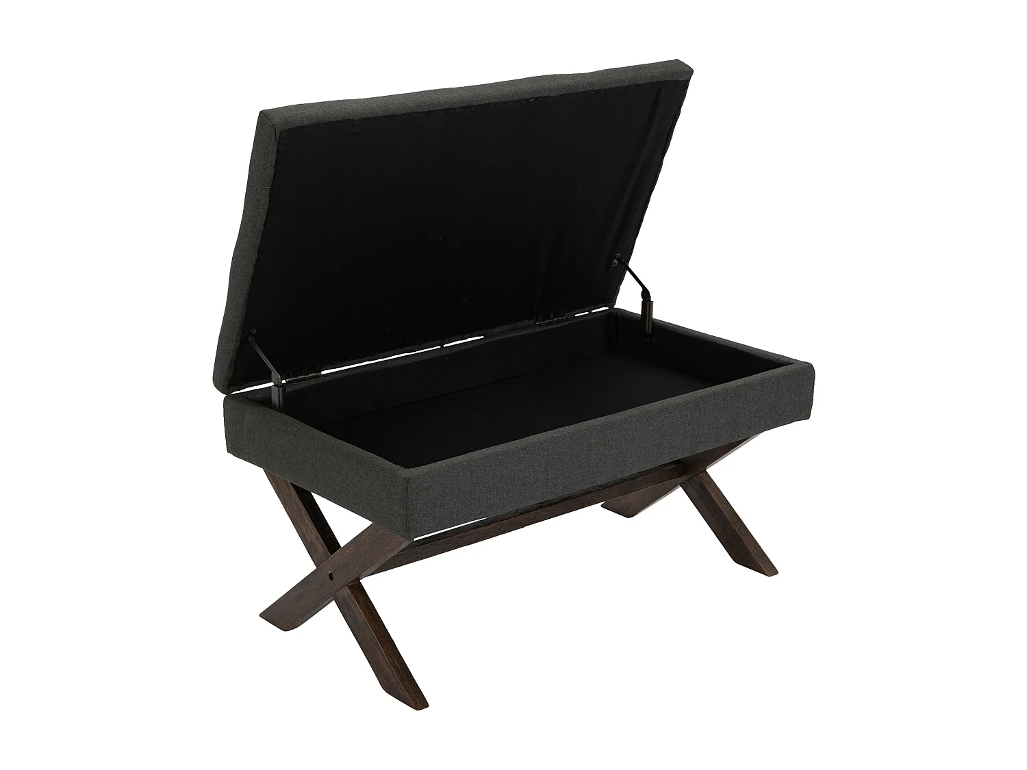 Banquette bout de lit tissu grise 98 x 57 x 51 cm 10_0003655