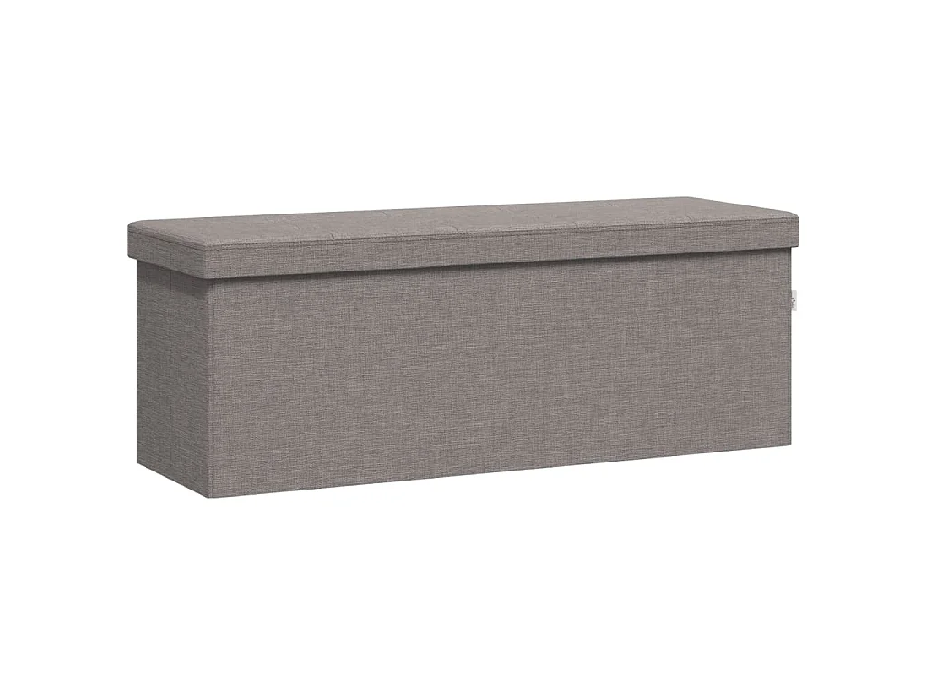 Banc banquette de rangement tissu grise 110 x 38 x 38 cm DEC024789