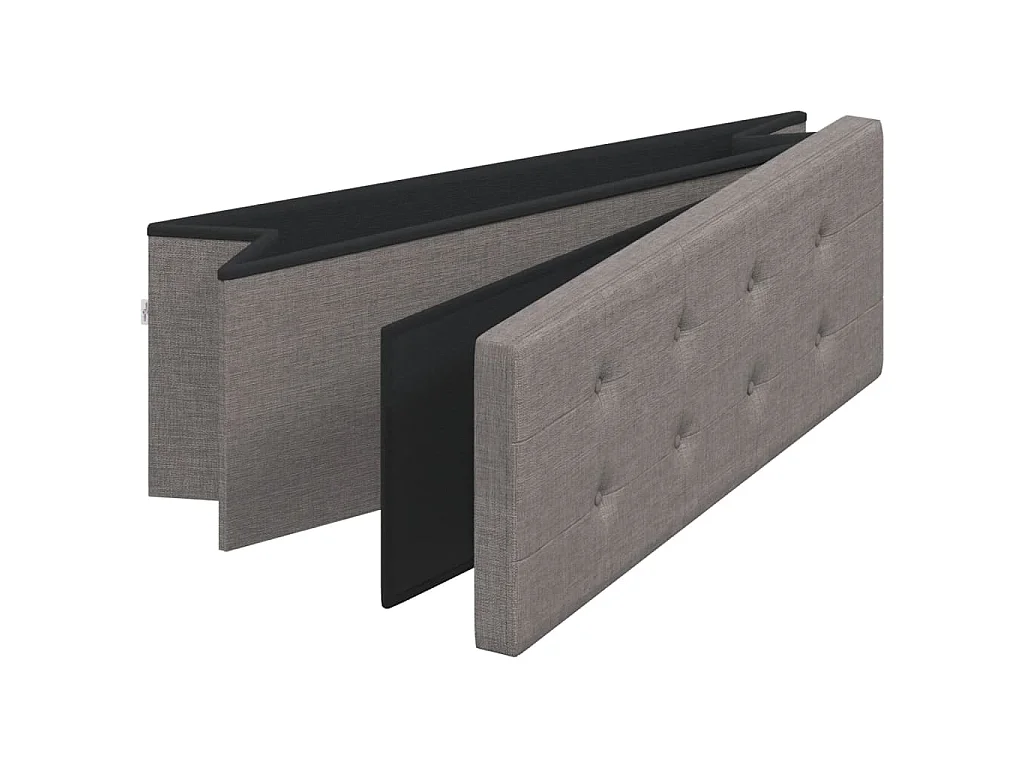 Banc banquette de rangement tissu grise 110 x 38 x 38 cm DEC024789
